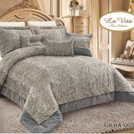 سرویس لحاف روتختی عروس برند لاویتا مدل GILDA طرح پتینه کد 005 دونفره نه تکه
