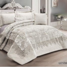 روتختی عروس شانل ژاکارد برند اکوبلا مدل LEYDI کد رنگی 002 هشت تکه دونفره