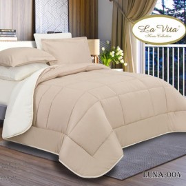 سرویس لحاف روتختی هتلی دو رو از برند لاویتا مدل LUNA کد 004 رنگ کرمی دونفره