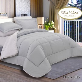 سرویس لحاف روتختی هتلی دو رو از برند لاویتا مدل LUNA کد 006 رنگ خاکستری طوسی دونفره