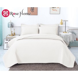 روتختی چهارفصل هتلی پنبه دوزی کتان کش برجسته از برند رزهوم مدل Pixi رنگ سفید هتلی تک نفره