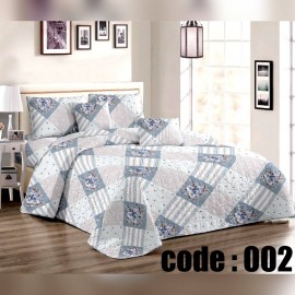 روتختی چهارفصل پنبه دوزی جنس کتان نخ از برند رزهوم مدل ROSE کد 002 تکنفره