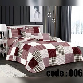 روتختی چهارفصل پنبه دوزی جنس کتان نخ از برند رزهوم مدل ROSE کد 006 تکنفره