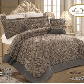 سرویس لحاف روتختی عروس Lavita مدل Adelyn طرح پتینه کد 001 دو نفره هشت تکه