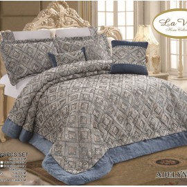 سرویس لحاف روتختی عروس Lavita مدل Adelyn طرح پتینه کد 005 دو نفره هشت تکه