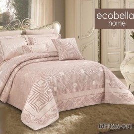 سرویس خواب لحافی شانل ژاکارد عروس از برند اکوبلا مدل BETINA کد 001 دونفره 8 تیکه