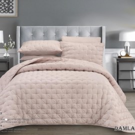 سرویس خواب لحافی اسپورت نخی طرح برجسته از برند لاویتا مدل DAMLA کد 001 رنگ صورتی