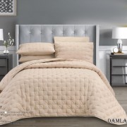 سرویس خواب لحافی اسپورت نخی طرح برجسته از برند لاویتا مدل DAMLA کد 003 رنگ کرم تیره