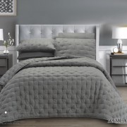 سرویس خواب لحافی اسپورت نخی طرح برجسته از برند لاویتا مدل DAMLA کد 006 رنگ خاکستری دودی