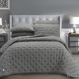 سرویس خواب لحافی اسپورت نخی طرح برجسته از برند لاویتا مدل DAMLA کد 006 رنگ خاکستری دودی