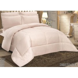 سرویس لحاف روتختی هتلی کتان نخ لاویتا مدل Derya کد 011 رنگ کرم صورتی