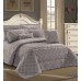 سرویس لحاف روتختی پنبه دوزی چرخکاری شده کتان نخ Rose Home مدل Milan کد 007 رنگ خاکستری دو نفره هشت تکه